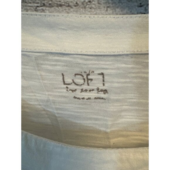 Loft Navy and White Striped Long Sleeve Shirt - Picture 2 of 4